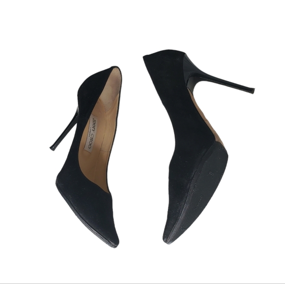 JIMMY CHOO Romy 100 Black Suede Stiletto Pump Heels Pointy Toe EU 38.5 Romy 100 - Picture 7 of 9